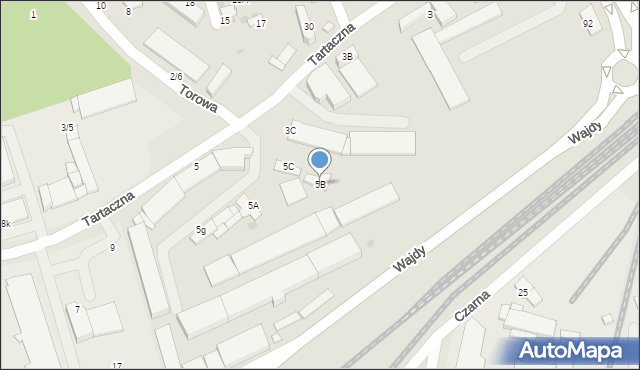Radom, Tartaczna, 5B, mapa Radomia