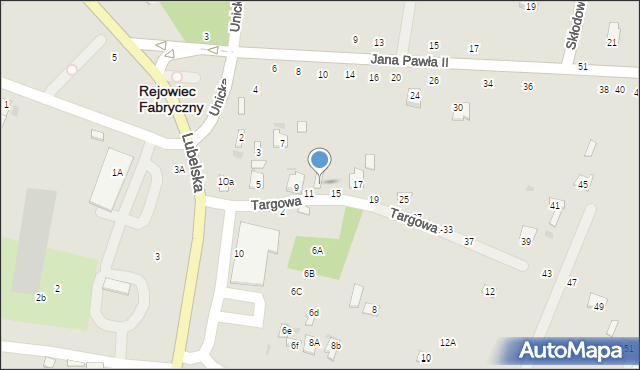 Rejowiec Fabryczny, Targowa, 13, mapa Rejowiec Fabryczny