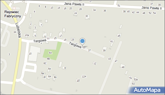 Rejowiec Fabryczny, Targowa, 31-33, mapa Rejowiec Fabryczny