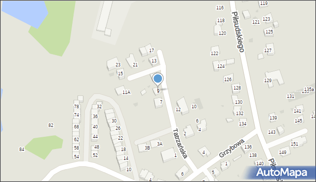 Ruda Śląska, Tatrzańska, 9, mapa Rudy Śląskiej