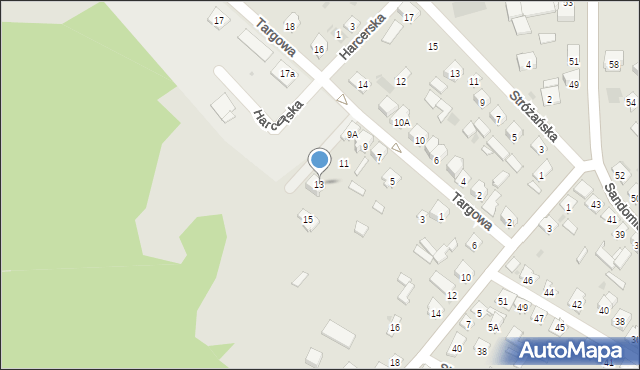 Rudnik nad Sanem, Targowa, 13, mapa Rudnik nad Sanem