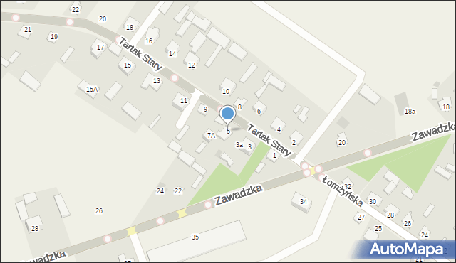 Rutki-Kossaki, Tartak Stary, 5, mapa Rutki-Kossaki