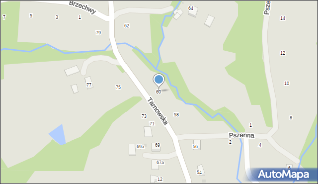 Ryglice, Tarnowska, 60, mapa Ryglice