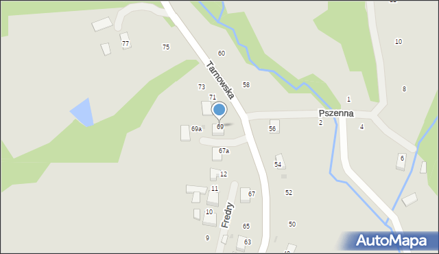 Ryglice, Tarnowska, 69, mapa Ryglice