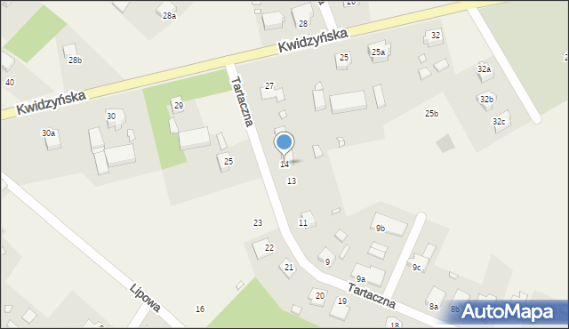 Sadlinki, Tartaczna, 14, mapa Sadlinki