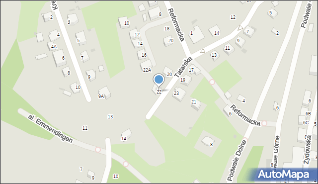 Sandomierz, Tatarska, 22, mapa Sandomierza