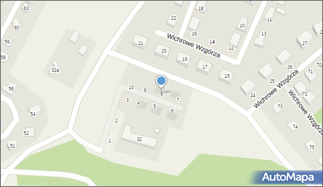 Siadło Dolne, Tarasy Nad Odrą, 8, mapa Siadło Dolne