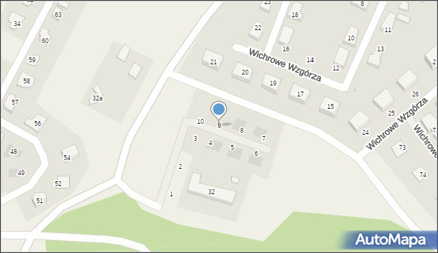 Siadło Dolne, Tarasy Nad Odrą, 9, mapa Siadło Dolne
