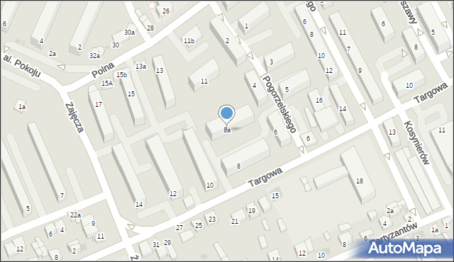 Sieradz, Targowa, 8a, mapa Sieradz