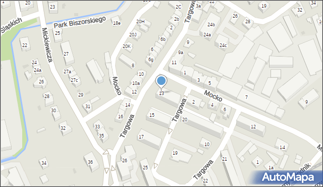 Skoczów, Targowa, 13, mapa Skoczów