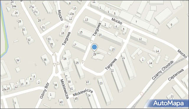 Skoczów, Targowa, 19, mapa Skoczów