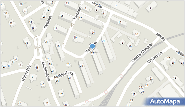 Skoczów, Targowa, 22, mapa Skoczów