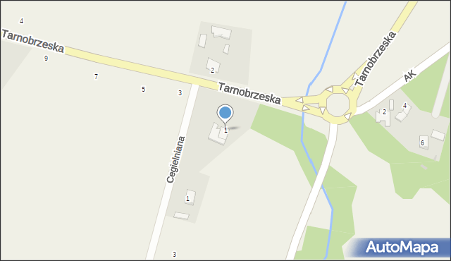 Skopanie, Tarnobrzeska, 1, mapa Skopanie