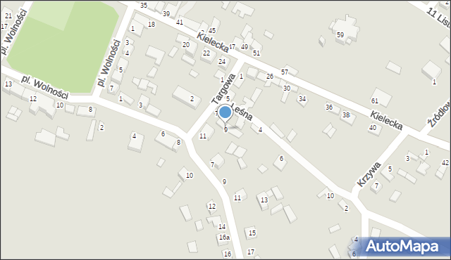 Sobków, Targowa, 9, mapa Sobków