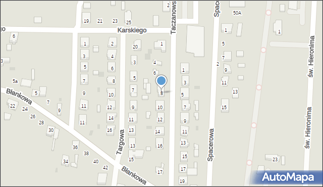 Sompolno, Taczanowskiego, gen., 8, mapa Sompolno
