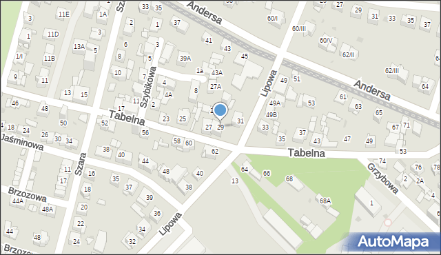Sosnowiec, Tabelna, 29, mapa Sosnowca