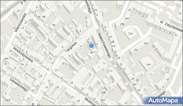 Sosnowiec, Targowa, 4A, mapa Sosnowca