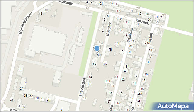Sosnowiec, Tatrzańska, 10, mapa Sosnowca