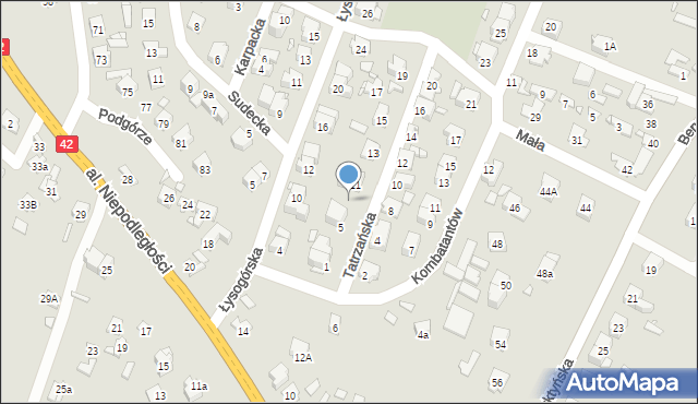 Starachowice, Tatrzańska, 9, mapa Starachowic