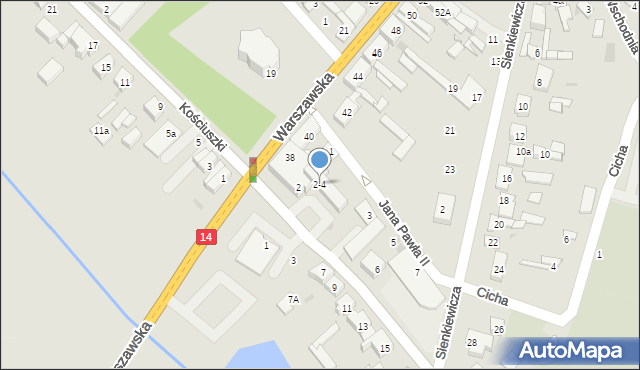 Stryków, Targowa, 2-4, mapa Stryków