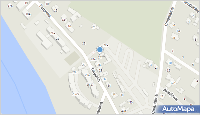 Stryków, Targowa, 24, mapa Stryków