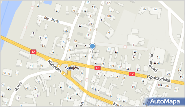 Sulejów, Targowa, 4, mapa Sulejów