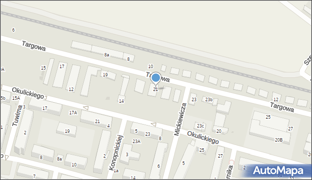 Świdnik, Targowa, 21, mapa Świdnika
