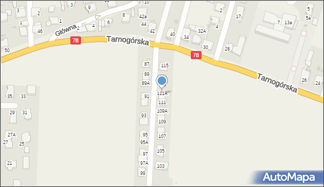 Świerklaniec, Tarnogórska, 111A, mapa Świerklaniec