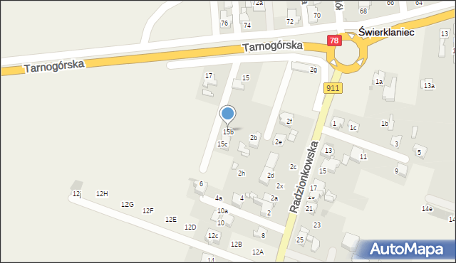 Świerklaniec, Tarnogórska, 15b, mapa Świerklaniec