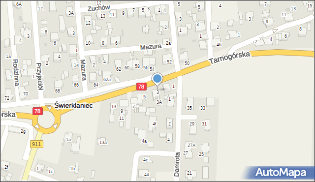 Świerklaniec, Tarnogórska, 3, mapa Świerklaniec