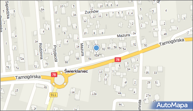 Świerklaniec, Tarnogórska, 62a, mapa Świerklaniec