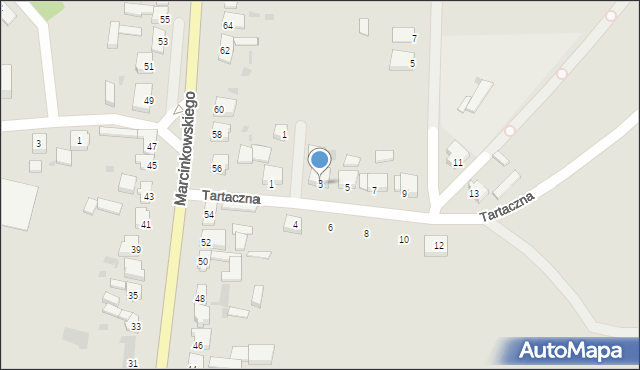 Szamocin, Tartaczna, 3, mapa Szamocin