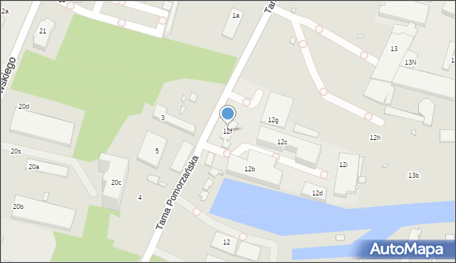 Szczecin, Tama Pomorzańska, 12f, mapa Szczecina