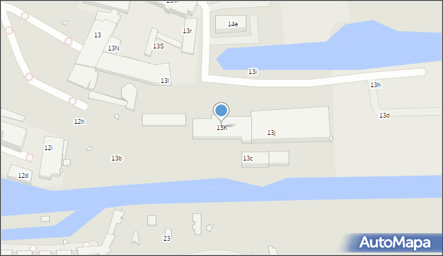 Szczecin, Tama Pomorzańska, 13K, mapa Szczecina