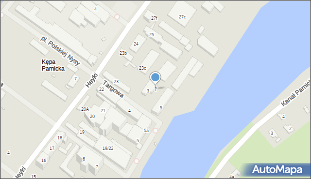 Szczecin, Targowa, 7, mapa Szczecina