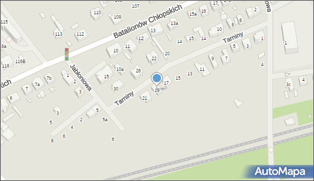 Szczecin, Tarniny, 19, mapa Szczecina