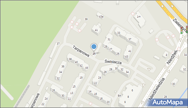 Szczecin, Tarpanowa, 45, mapa Szczecina