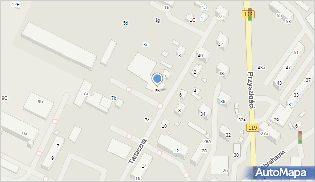 Szczecin, Tartaczna, 5b, mapa Szczecina