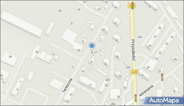 Szczecin, Tartaczna, 6, mapa Szczecina