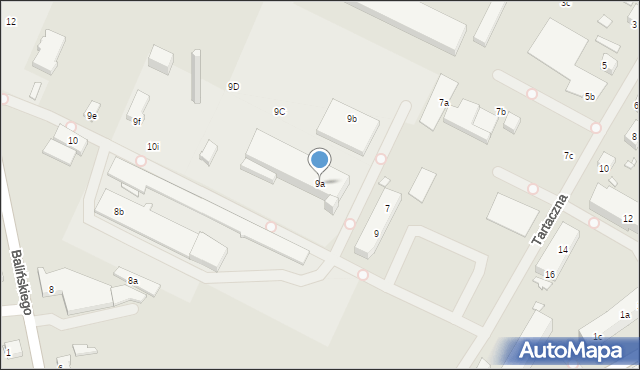 Szczecin, Tartaczna, 9a, mapa Szczecina