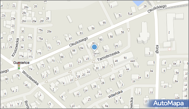 Szczecin, Tarnobrzeska, 17, mapa Szczecina