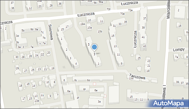 Szczecin, Tarczowa, 3, mapa Szczecina