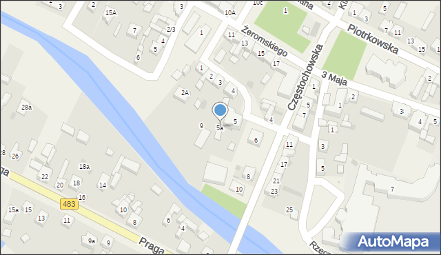 Szczerców, Targowa, 5a, mapa Szczerców