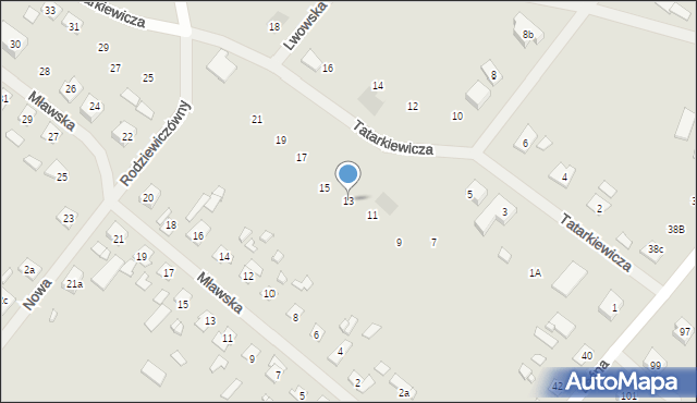 Szczytno, Tatarkiewicza Władysława, 13, mapa Szczytno