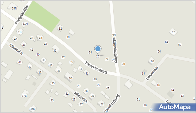 Szczytno, Tatarkiewicza Władysława, 26, mapa Szczytno