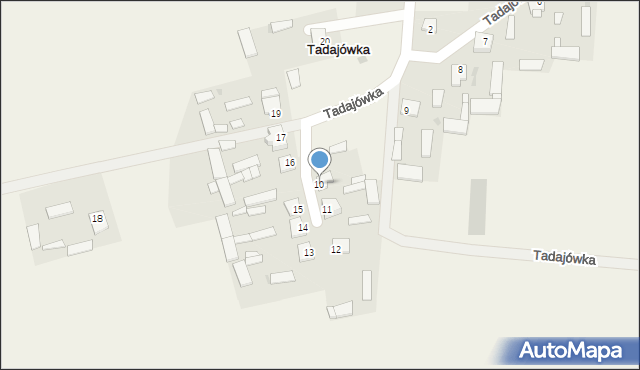 Tadajówka, Tadajówka, 10, mapa Tadajówka