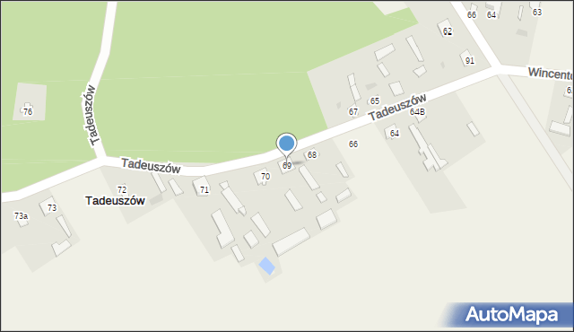 Tadeuszów, Tadeuszów, 69, mapa Tadeuszów