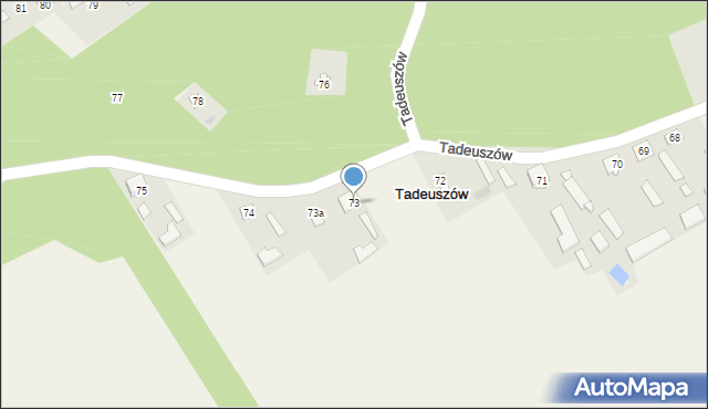 Tadeuszów, Tadeuszów, 73, mapa Tadeuszów