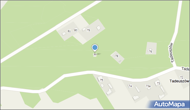 Tadeuszów, Tadeuszów, 77, mapa Tadeuszów