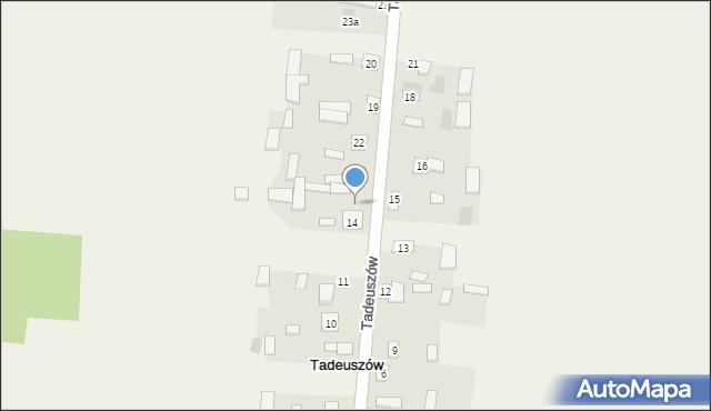 Tadeuszów, Tadeuszów, 14a, mapa Tadeuszów
